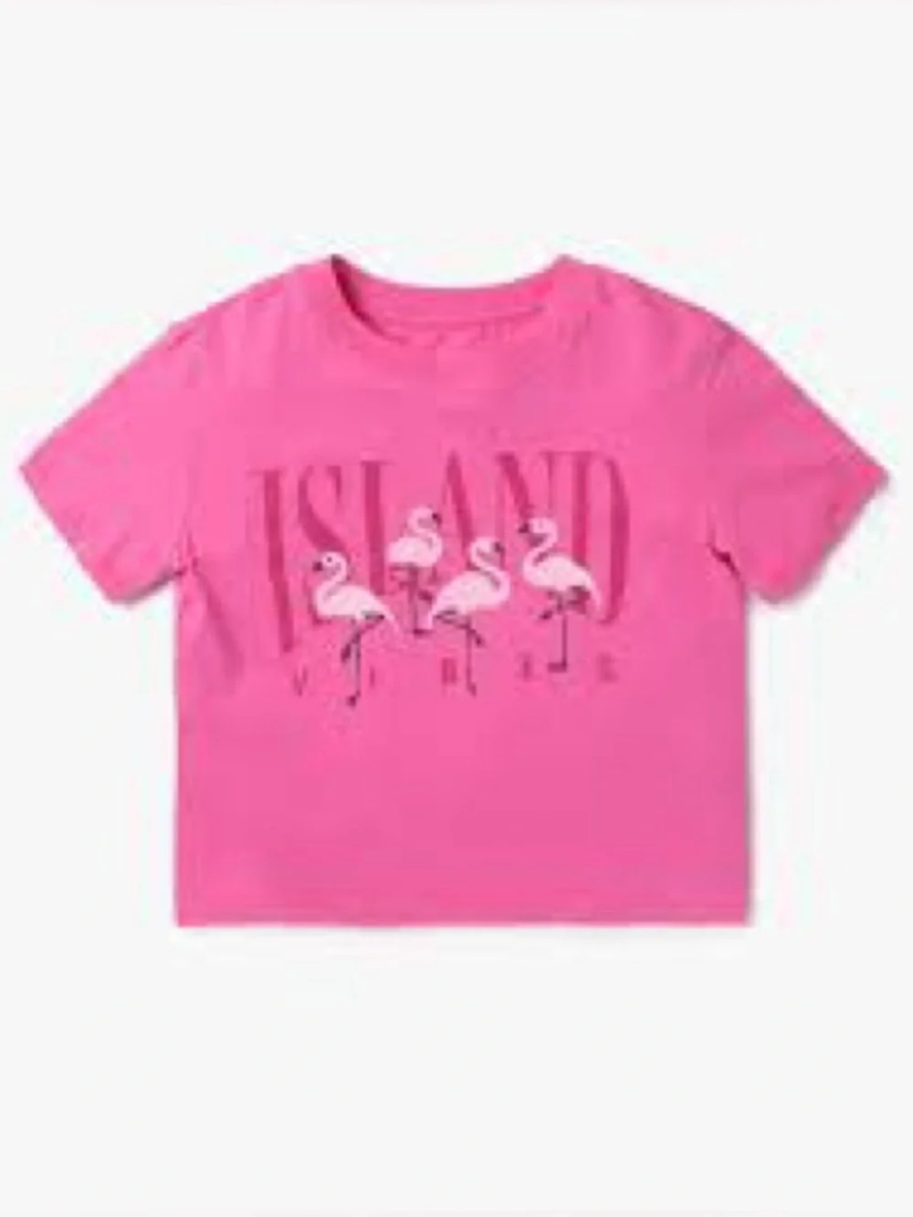 GapKids Girls Pink Flamingo Island Vibes Graphic Tee, Size S